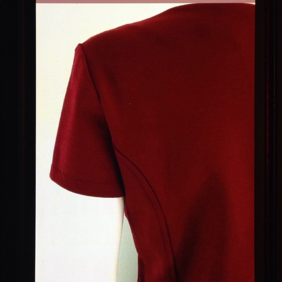 New York & Co Peplum Cap Sleeve Zip Back Lined Top - Picture 5 of 8